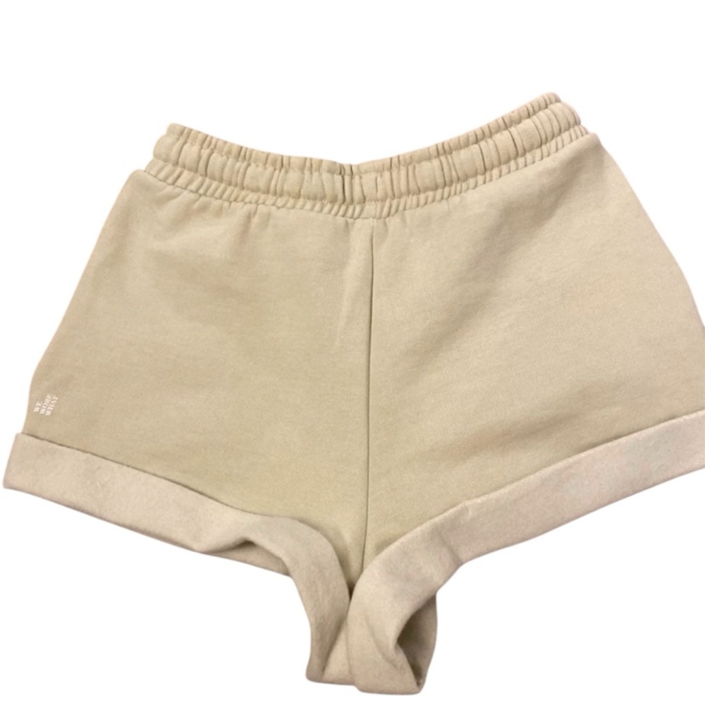 Weworewhat pull on Fleece Sweat Shorts in Beige w front Pockets XS